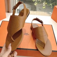 Босоножки Hermes с перфорированным логотипом PREMIUM качества