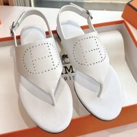 Босоножки Hermes с перфорированным логотипом PREMIUM качества