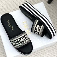 Шлепанцы Dior Dway на толстой подошве PREMIUM качества