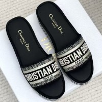 Шлепанцы Dior Dway на толстой подошве PREMIUM качества