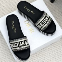 Шлепанцы Dior Dway на толстой подошве PREMIUM качества