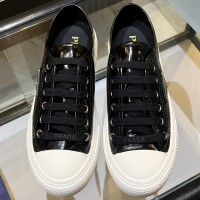 Кожаные кеды Prada с логотипом