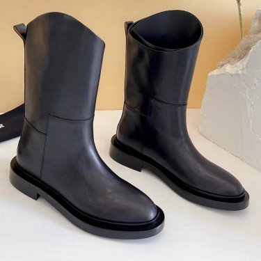 Кожаные ботинки Jil Sander с асимметричным вырезом