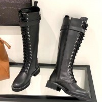 Кожаные сапоги Givenchy с пряжкой и шнуровкой