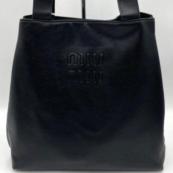 Кожаная сумка-хобо Miu Miu с логотипом