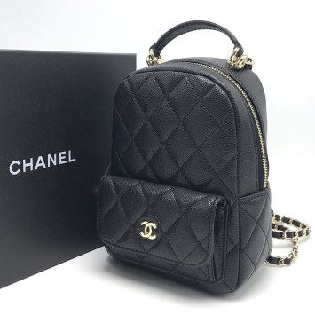Кожаный рюкзак Chanel с логотипом