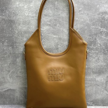 Кожаная сумка-тоут Miu Miu IVY с логотипом