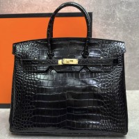 Сумка Hermes Birkin 35 с тиснением под крокодила