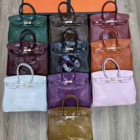 Сумка Hermes Birkin 35 с тиснением под крокодила