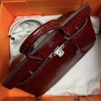 Сумка Hermes Birkin 35 с тиснением под крокодила