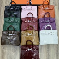 Сумка Hermes Birkin 35 с тиснением под крокодила