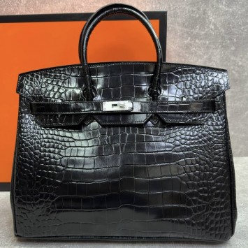 Сумка Hermes Birkin 35 с тиснением под крокодила