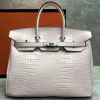 Сумка Hermes Birkin 35 с тиснением под крокодила