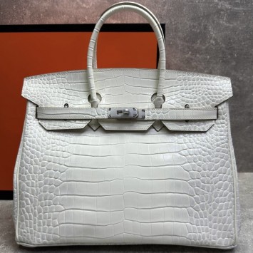 Сумка Hermes Birkin 35 с тиснением под крокодила